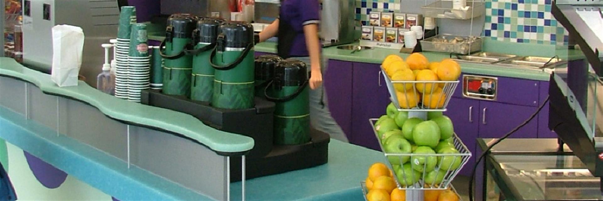 An employee at Courtside Cafe