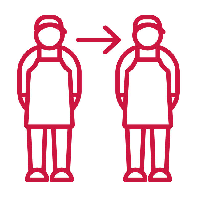 Graphic illustrating a student finding a replacement for a shift.
